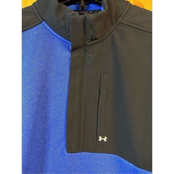 UNDER ARMOUR Sweater Adult Large Blue Golf Fleece Pullover 1/4 Zip nwt (0610) - Picture 2 of 6